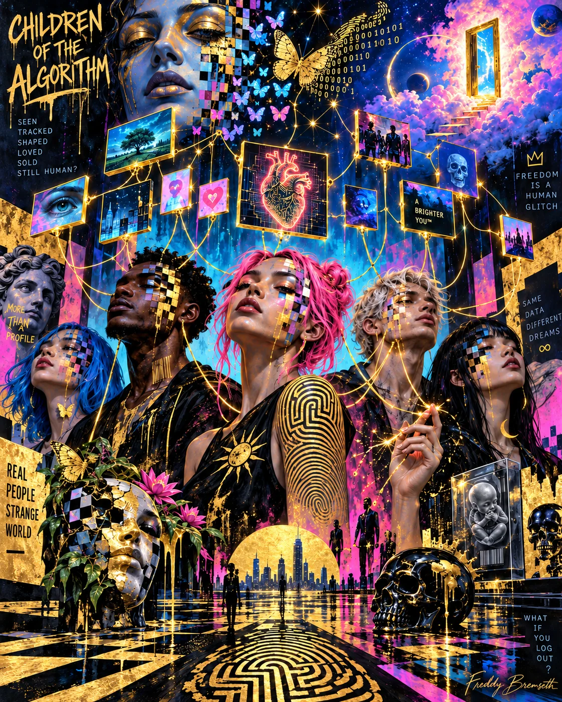 Contemporary digital art rich in colour