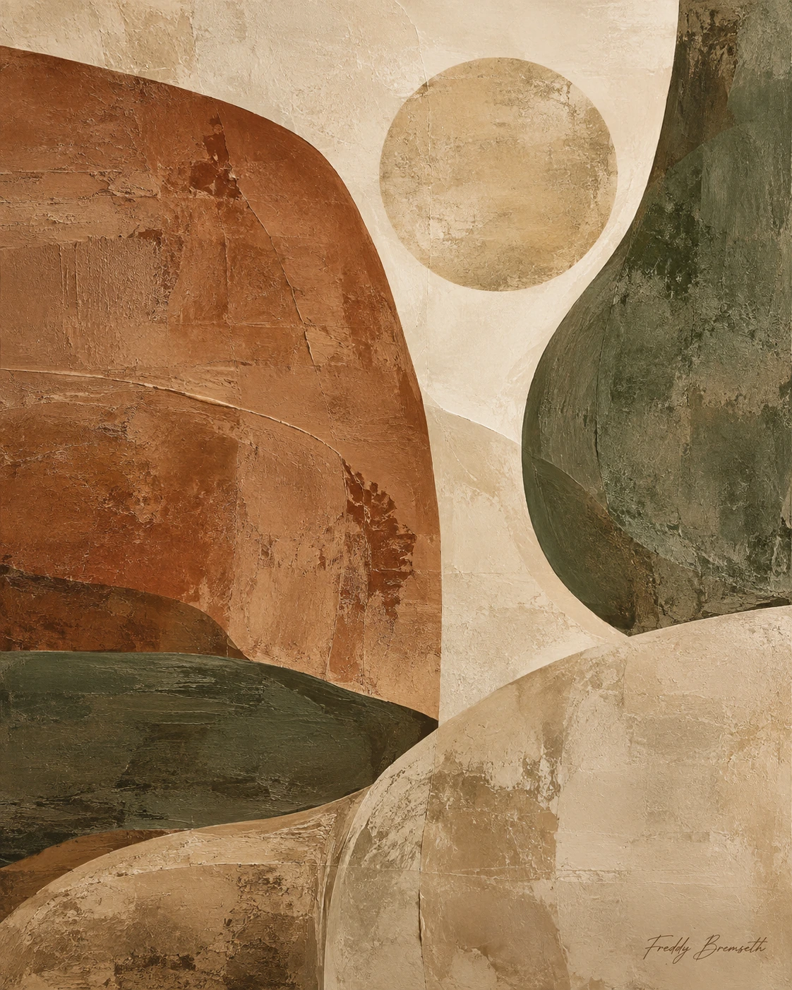 Earthy abstract — terracotta — Freddy Bremseth Art