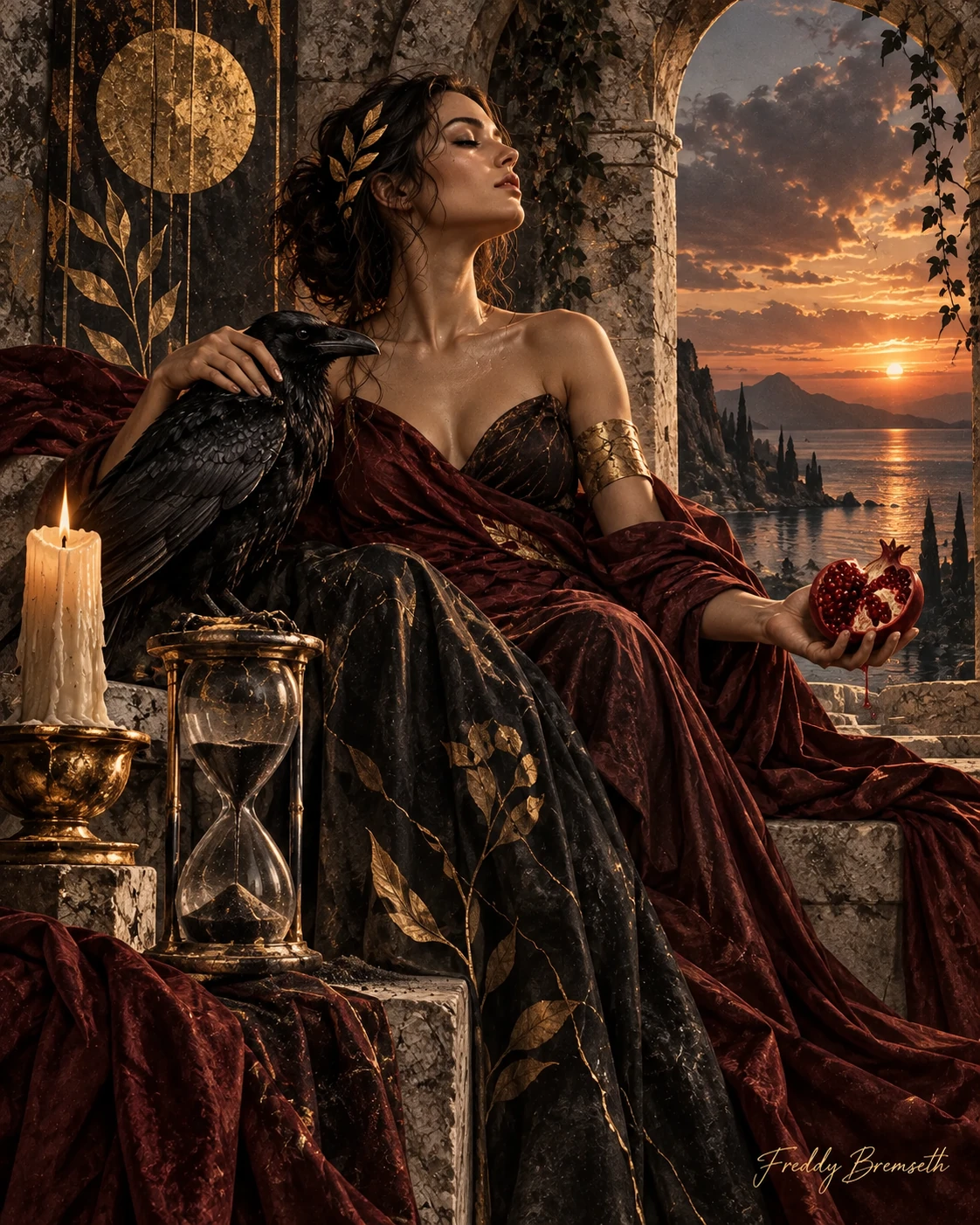 Ravnedronningen ved solnedgang — Freddy Bremseth Art