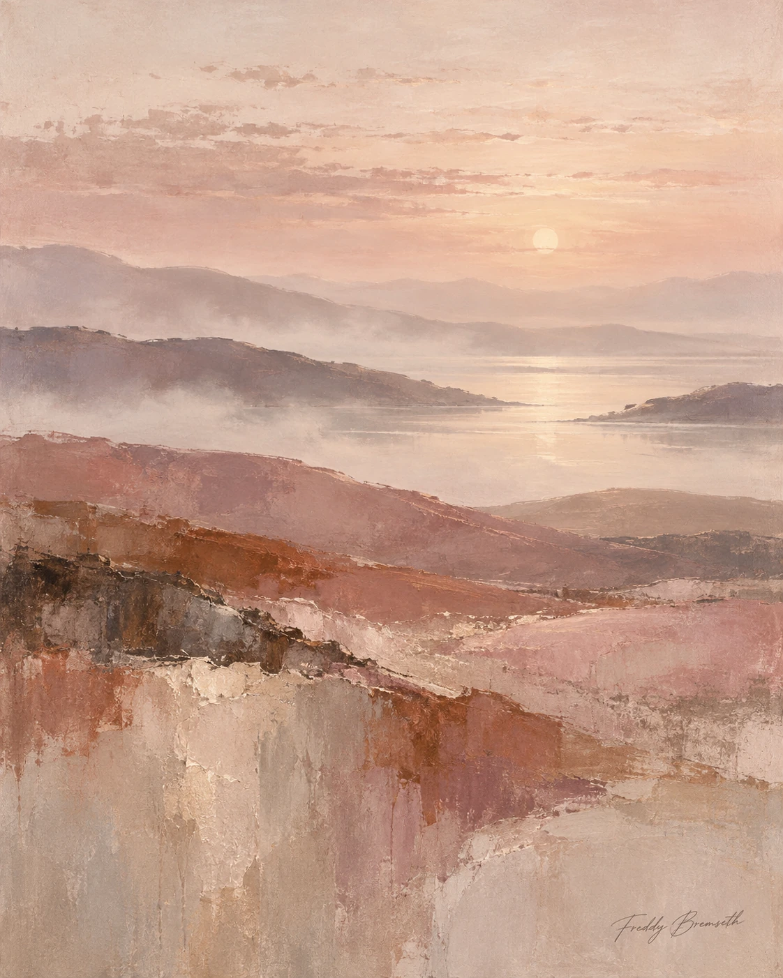 Rose mist landscape — Freddy Bremseth Art