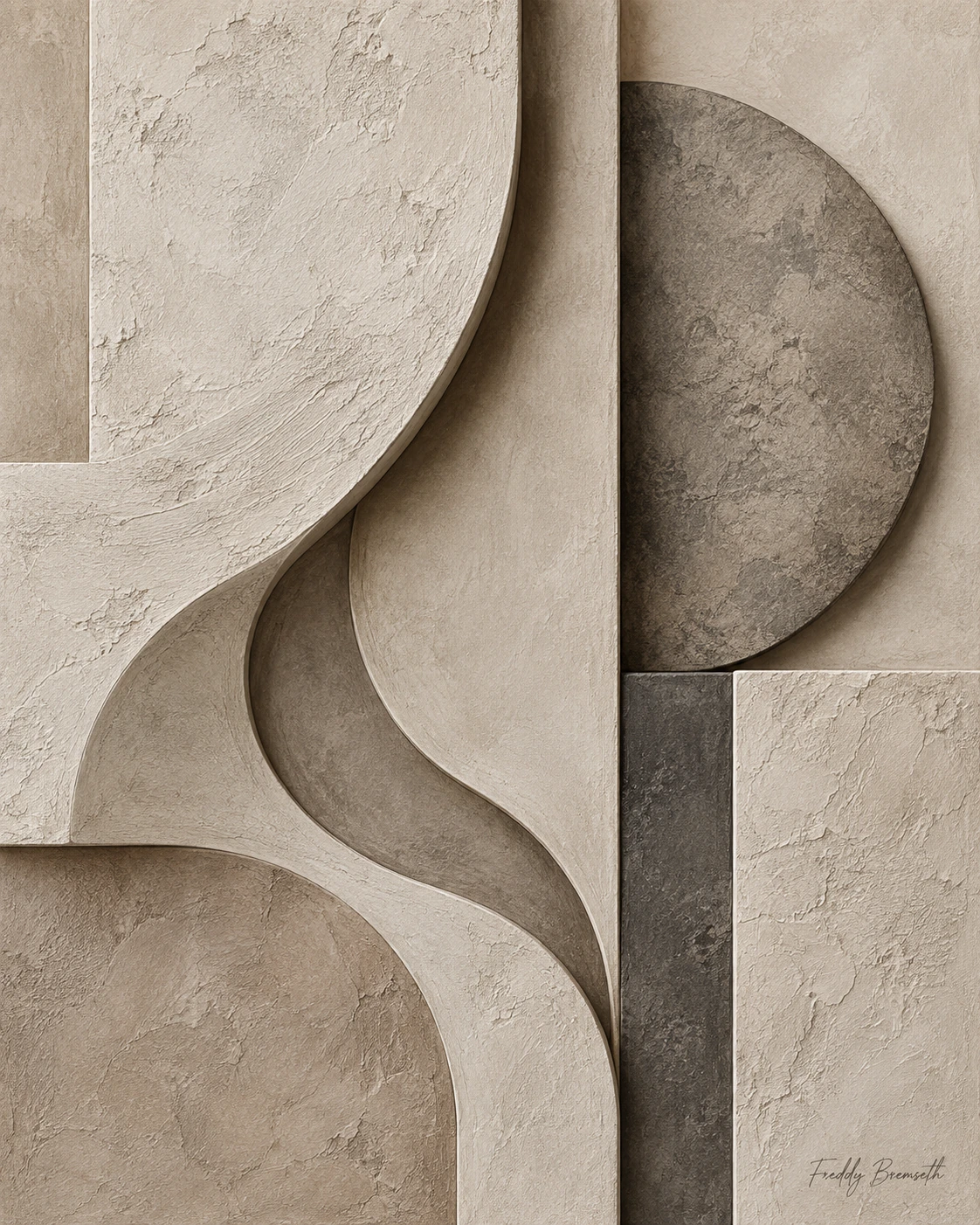 Sculptural neutral relief — Freddy Bremseth Art